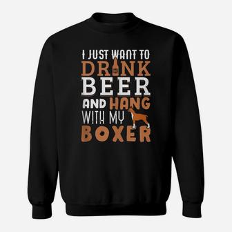 Boxer Dad T Shirt Funny Father's Day Dog Lover Gift Beer Sweatshirt | Crazezy AU
