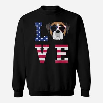 Boxer Dog Love 4Th Of July Sweatshirt - Monsterry DE