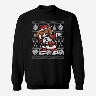 Boxer Dog Ugly Christmas Sweatshirt Dabbing Boxer Christmas Sweatshirt | Crazezy UK