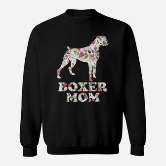 Boxer Mom Funny Dog Mom, Dog Lovers Dog Dad Flower Graphic Sweatshirt | Crazezy