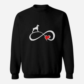 Boxer Uncropped Ears Dog Mom Eternity Heart Valentines Sweatshirt | Crazezy