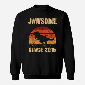 Boys 6Th Birthday Dinosaur 6 Year Old Boy Awesome Since 2015 Sweatshirt | Crazezy AU