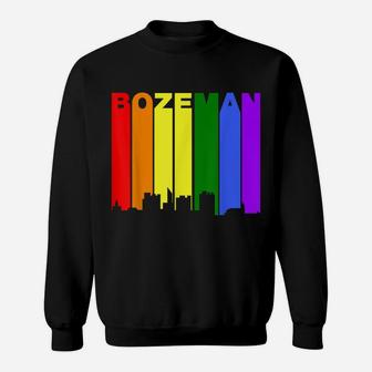 Bozeman Montana Lgbtq Gay Pride Rainbow Skyline Sweatshirt | Crazezy