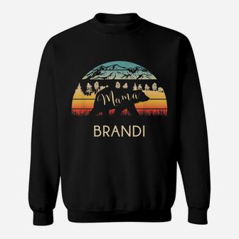 Brandi Name Shirt Retro Mama Bear Mothers Day Gift Sweatshirt | Crazezy