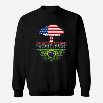 Brazilian Roots American Grown Tree Flag Sweatshirt | Crazezy