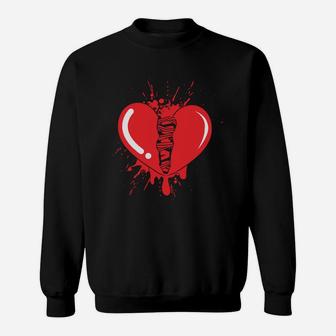 Broken Heart Gift For Valentines Day Happy Valentines Day Sweatshirt - Seseable