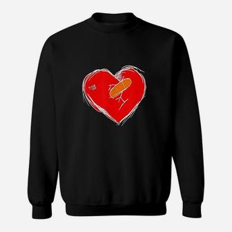Broken Heart Relationship Breakup Red Heart Sweatshirt | Crazezy UK