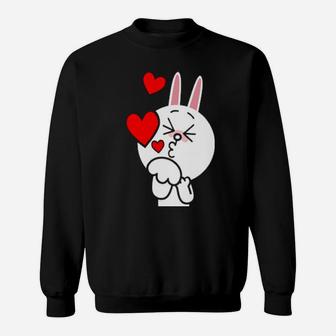 Brown Bear Cony Bunny Rabbit Kisses For You Valentines Sweatshirt - Monsterry UK