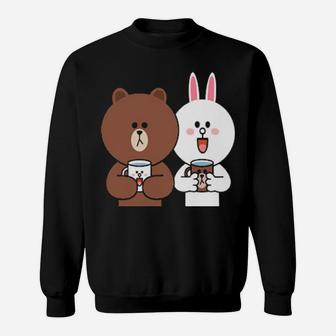 Brown Bear Cony Bunny Rabbit Thirsting For Love Valentines Sweatshirt - Monsterry UK