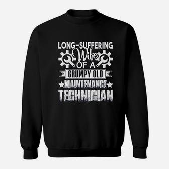Brown Bee Maintenance Technician Wife Sweatshirt - Thegiftio