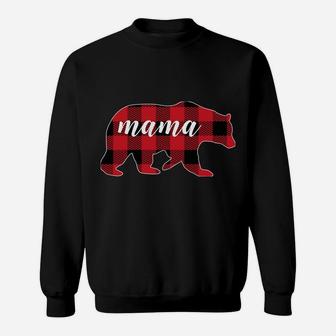Buffalo Plaid Mama Bear Mom Gifts Christmas Matching Family Sweatshirt | Crazezy UK