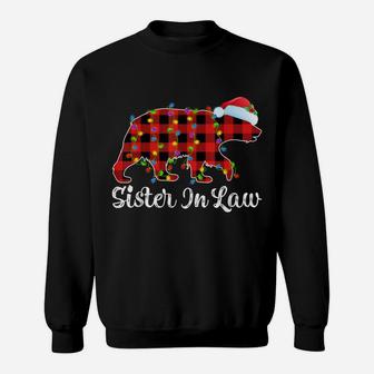 Buffalo Plaid Matching Christmas Sister In Law Bear Pajama Sweatshirt | Crazezy AU