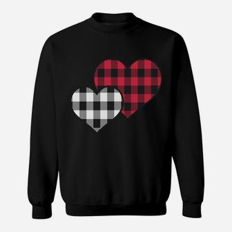 Buffalo Plaid Valentine Hearts Valentines Day Sweatshirt | Crazezy AU