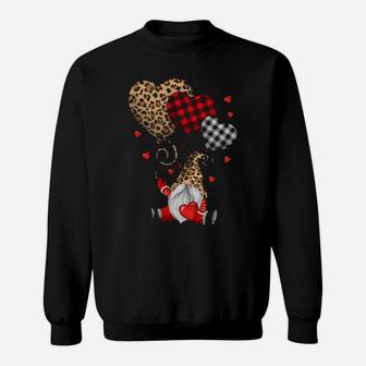 Buffalo Red Black Plaid And Leopard Hearts Valentine Day Sweatshirt - Monsterry