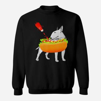 Bull Terrier Hot Dog Funny Hot Dogs Christian Foodie Sweatshirt - Monsterry CA