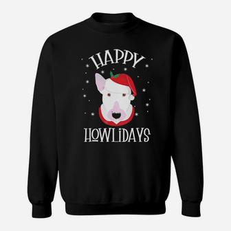 Bull Terrier Santa Hat Dog Face Sweatshirt - Monsterry CA