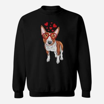 Bull Terrier Sunglasses Heart Cute Dog Valentine Sweatshirt - Monsterry UK
