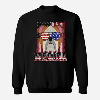 Bulldog American Flag Merica 4Th Of July Patriotic Sweatshirt - Monsterry