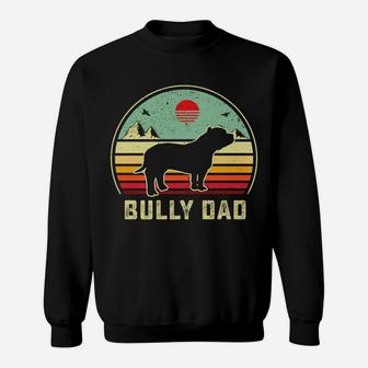 Bully Or Pitbull Dog Owner Daddy- Dad Retro Sunset Sweatshirt | Crazezy CA