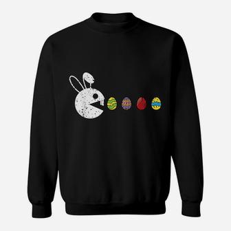 Bunny Happy Easter Egg Hunting Video-Game Gamer Sweatshirt | Crazezy DE