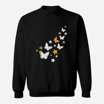 Butterflies With Stars Sweatshirt | Crazezy