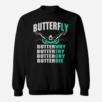Butterfly Swimming Funny Swimming Sweatshirt - Thegiftio UK
