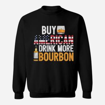 Buy American Drink More Bourbon Whiskey Drinking Sweatshirt - Monsterry UK