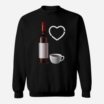 Caffeine Chaos Wine Repeat Funny Coffee Lover Wine Drinking Sweatshirt | Crazezy