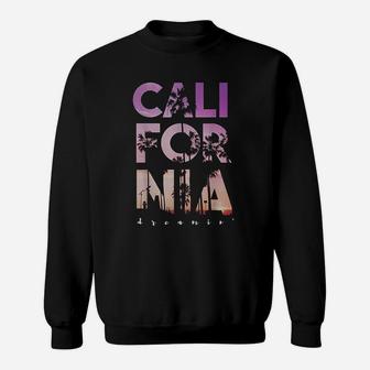 California Dreaming Beach Palm Tree Summer Vacation Surfing Sweatshirt - Thegiftio
