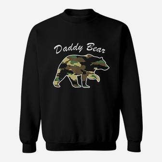 Camouflage Daddy Bear Family Hunting Camo Papa Bear Sweatshirt | Crazezy