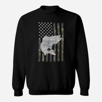 Camouflage Flag Walleye Fishing Angler Sweatshirt - Thegiftio
