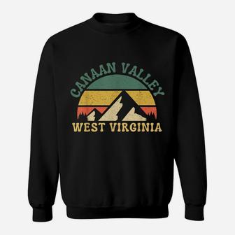 Canaan Valley West Virginia Mountain Retro Sunset Vintage Sweatshirt | Crazezy AU