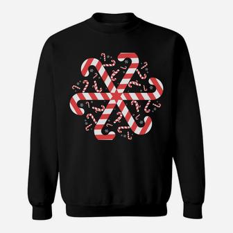 Candy Cane Gift Snowflake Candy Cane Christmas Sweatshirt | Crazezy CA