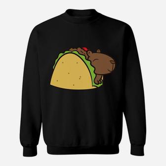 Capybara Gift Kids Tacobara Funny Capybara Tacos Sweatshirt | Crazezy