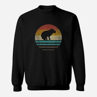 Capybara Retro Vintage 70S Silhouette Distressed Gift Sweatshirt | Crazezy