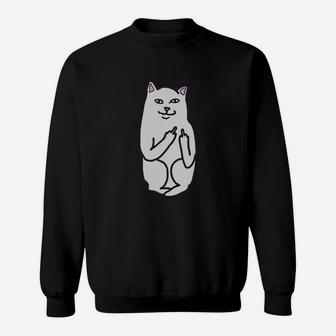 Cat And Middle Fingers T-shirt Sweatshirt - Thegiftio UK