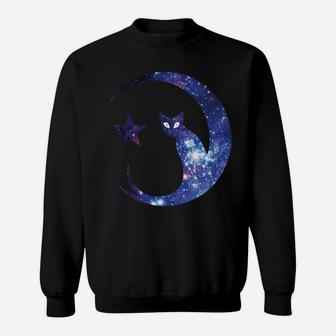 Cat And The Moon - Cat Mom Gift For Cat Lovers Sweatshirt | Crazezy DE