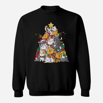 Cat Christmas Tree Meowy Catmas Xmas Kids Girls Boys Gifts Sweatshirt | Crazezy
