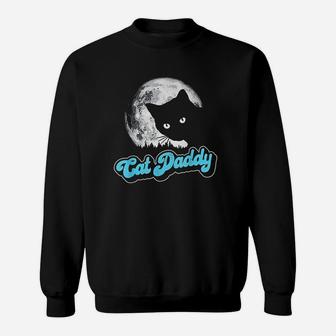 Cat Daddy Vintage Eighties Style Cat Retro Full Moon Sweatshirt | Crazezy