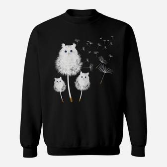 Cat Dandelion Amazing Flower Cat Lover Design Women Girls Sweatshirt | Crazezy AU