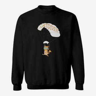 Cat Diver Funny Sweatshirt - Thegiftio UK
