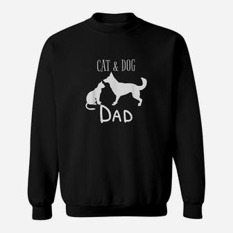 Cat Dog Dad Owner Cute Father Daddy Pet Animal Papa Gift Sweatshirt | Crazezy