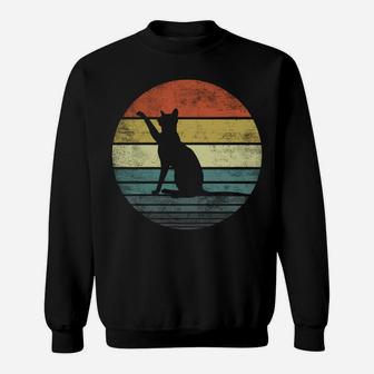 Cat Lover Gifts Retro Vintage Kitty Silhouette Sweatshirt | Crazezy AU