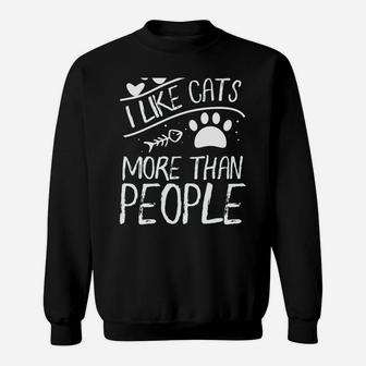 Cat Lover Tee | I Like Cats More Than People Sweatshirt | Crazezy AU
