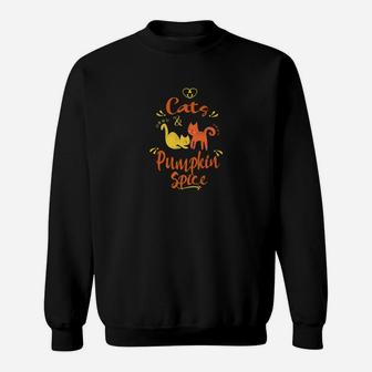 Cat Lovers Fall Autumn Love Cats Pumpkin Spice Sweatshirt - Thegiftio UK