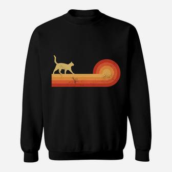 Cat Retro Vintage 60S 70S Sunset Kitty Kitten Animal Lovers Sweatshirt | Crazezy DE