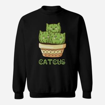 Catcus Funny Cat Cactus Plant Cacti Kitty Lover Succulent Sweatshirt Sweatshirt | Crazezy DE