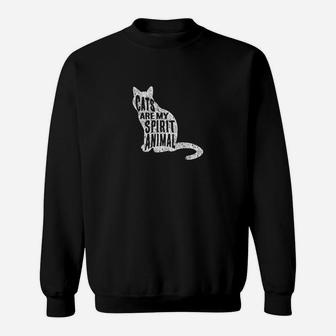 Cats Are My Spirit Animal Funny Humor Pun Sweatshirt - Thegiftio UK