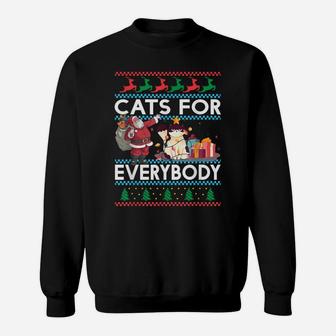 Cats For Everybody Christmas Cute Cat Lover Ugly Sweatshirt | Crazezy UK