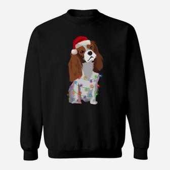Cavalier King Charles Spaniel Christmas Lights Xmas Dog Sweatshirt Sweatshirt | Crazezy